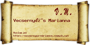 Vecsernyés Marianna névjegykártya